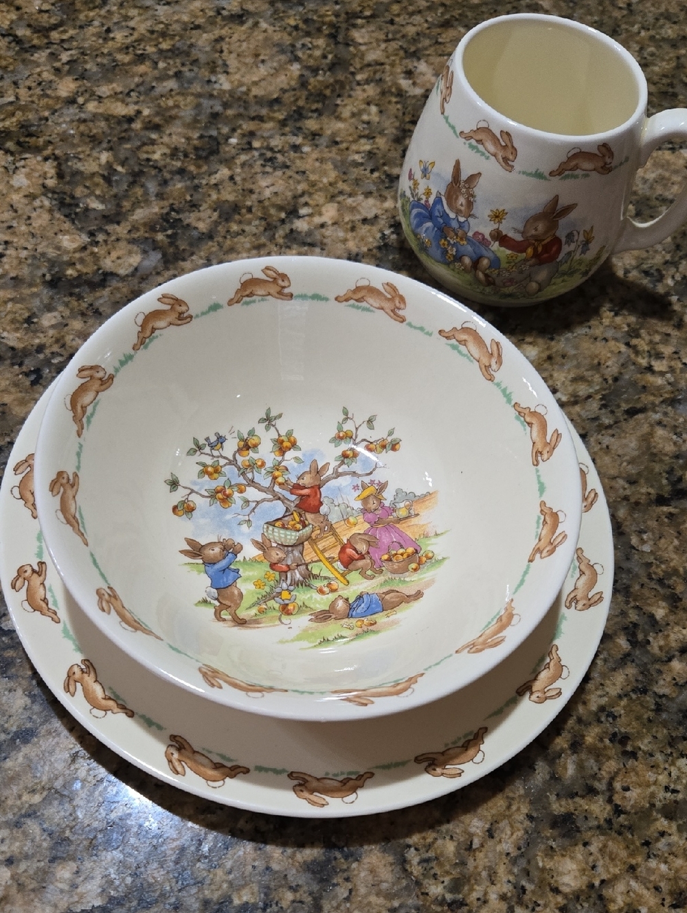 Royal Doulton "Bunnykins" Peter Rabbit Child's  Dinner Set